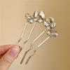 Simple Flower U-shaped Hair Fork Clip Metal Pearl Hair Stick Butterfly Hair Combs Hair Accessories