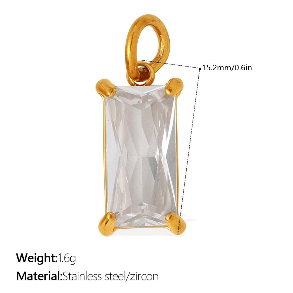 Yori 2Pcs Stainless Steel Gold PVD Plated Cubic Zirconia Pendant for DIY Necklace Bracelet Earring Jewelry Making Accessories