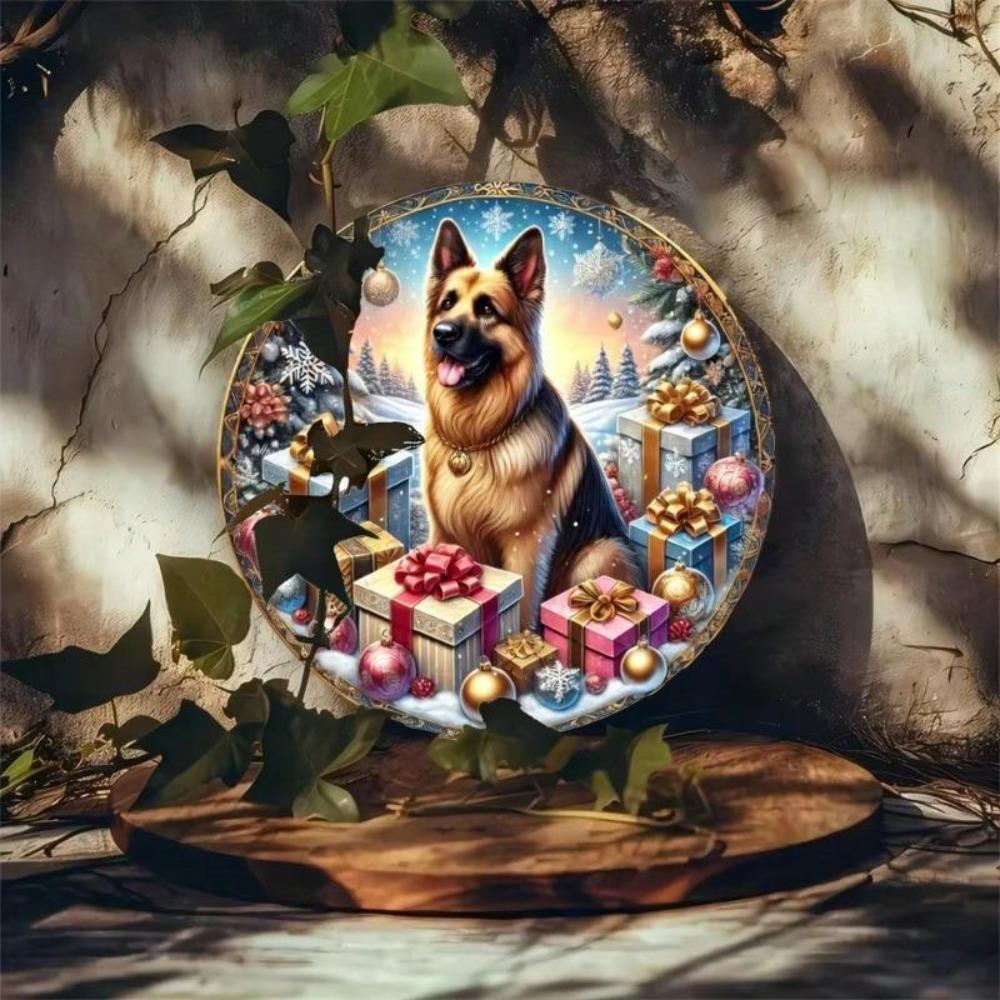 Metal Tin Sign German Shepherd Dog Crown Home Decor Vintage Wall Art