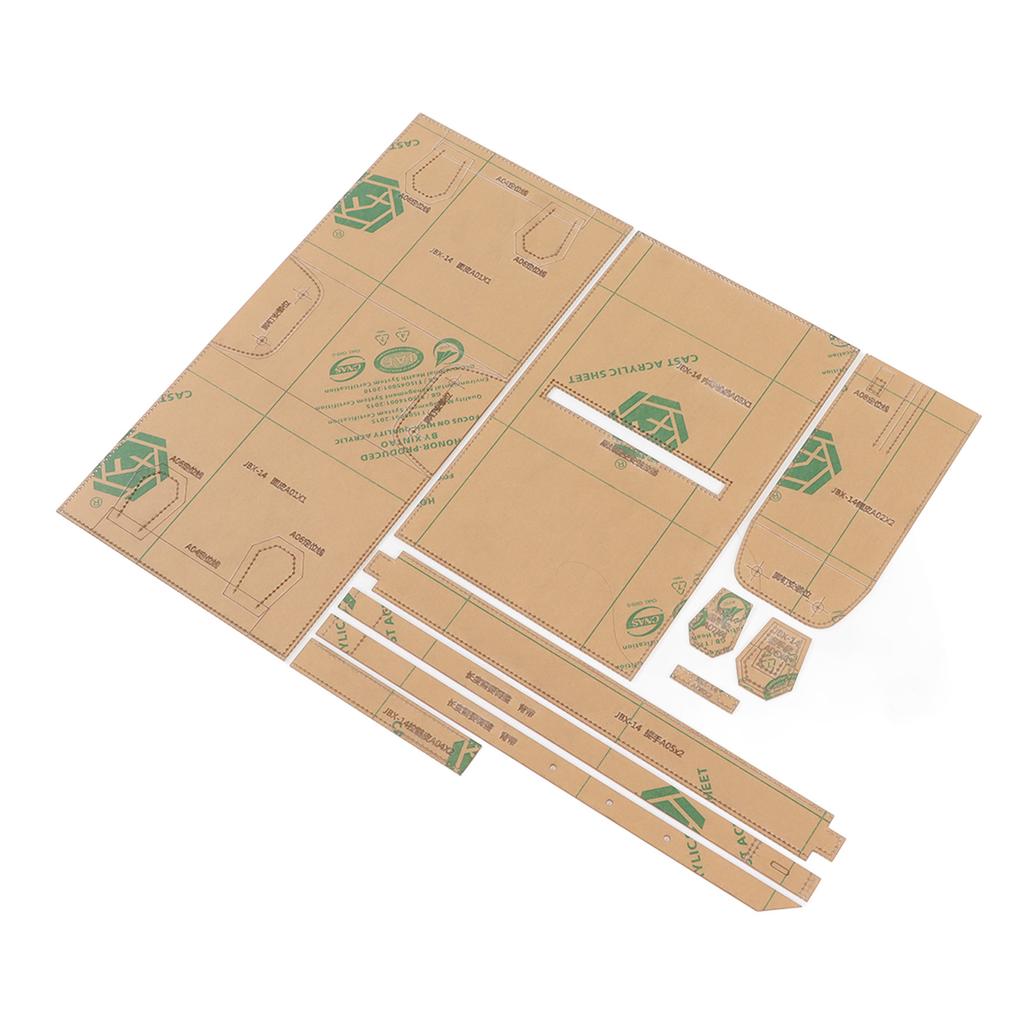 Craft Acrylic Pattern Template Transparent Clear Precision Cutting Wallet Leather Acrylic Templates for Shoulder Bag