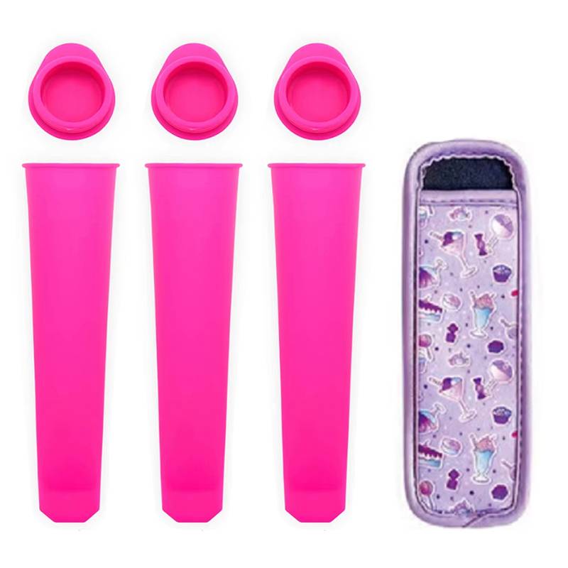 Silicone Ice Pop Molds With Lids Reusable Freeze Pop Mold Food Grade Hand-Held Diy Ice Cream Molds Kitchen Tool Accessory