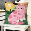 Cute Pink Polka-Dot Cat Pillow  Home Decor Pillow for Sofas, Beds, and Backrests  Car Headrest Pillow