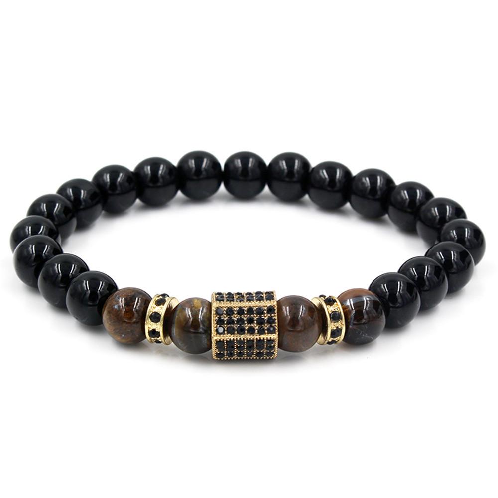 Geometric Alloy Micro Inlaid Diamond Car Wheel Bead Bracelet For Men And Women