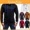 Comoda felpa con cappuccio da uomo per autunno e inverno con coulisse e chiusura full-zip