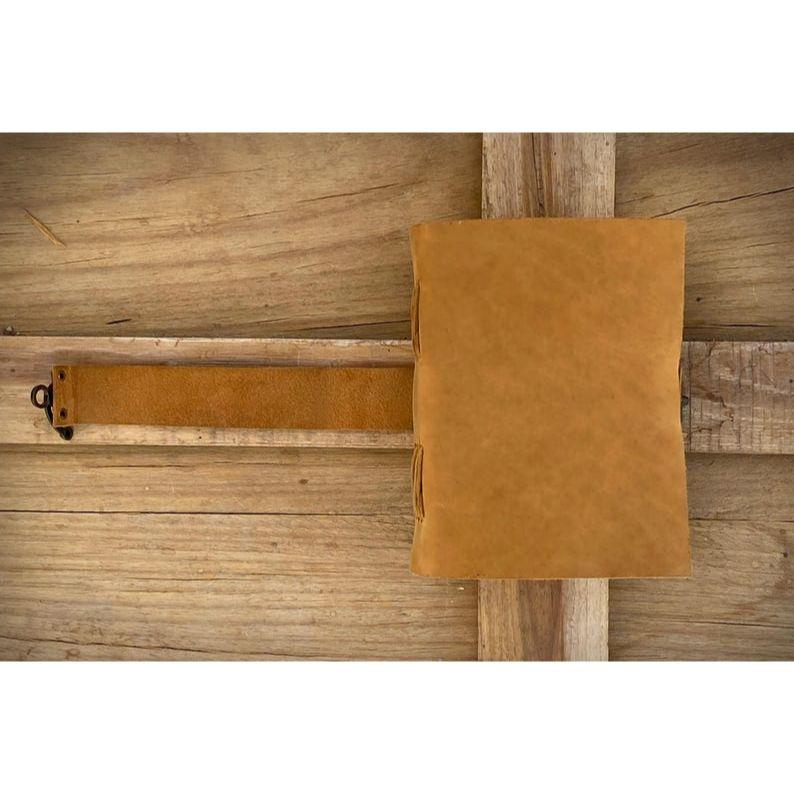 Handmade Vintage leather Journal - Blank Spell Book of Shadows, Grimoire Journal, Travel Writing Notebook, Deckle Edge Paper Lock Closure