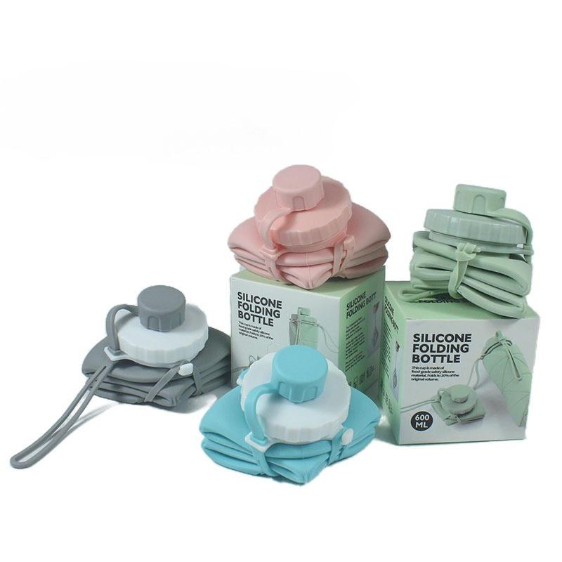 Silicone Collapsible Water Bottle - Portable Foldable Travel Cup for Outdoor Sports & Hiking