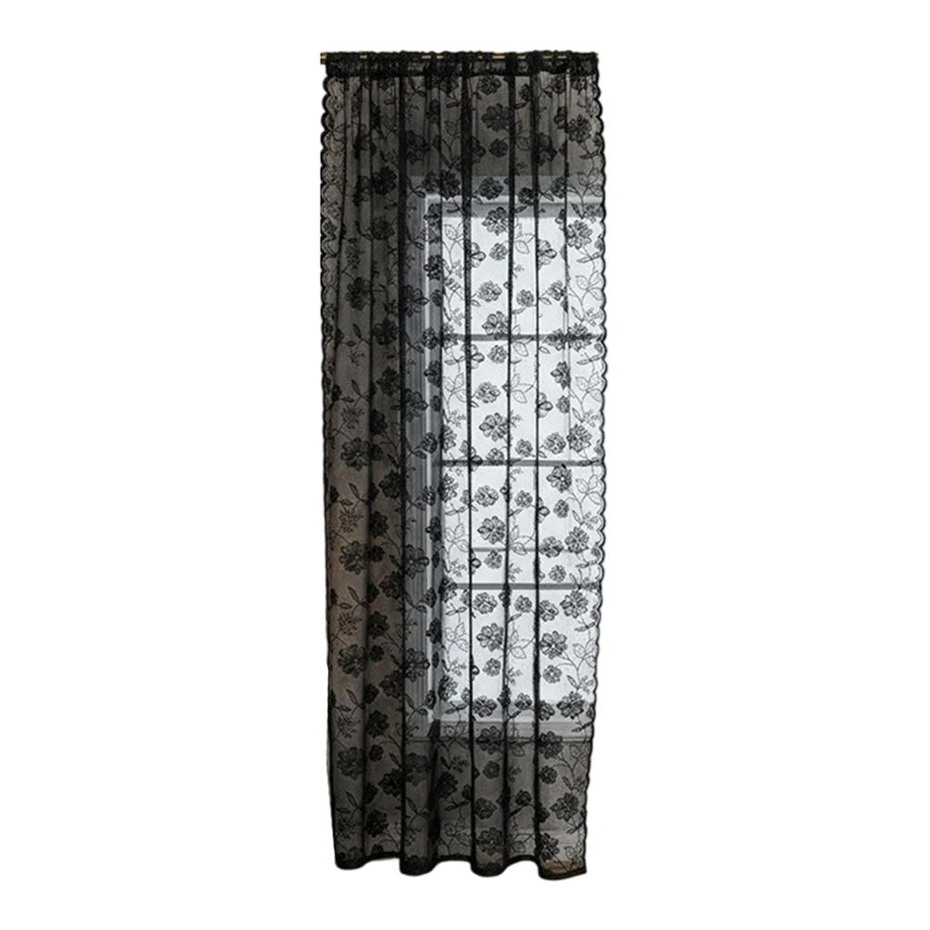 Lightweight Fabric Panel With Textured Embroidery And Rod Pocket Flower Lace Semi Sheer Curtain Drape For House Styling
