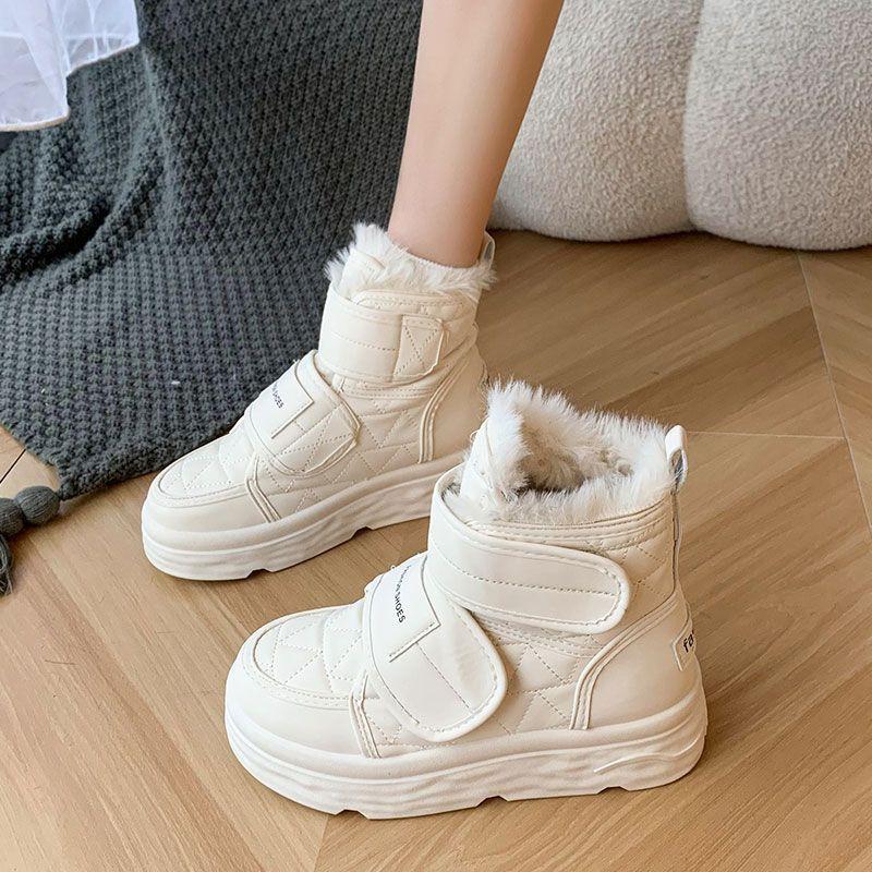 Snow Boots Women's Shoes Winter Women's Fleece-Lined Boots Waterproof Non-Slip Thickening Thermal Northeast Cotton Padded Shoes