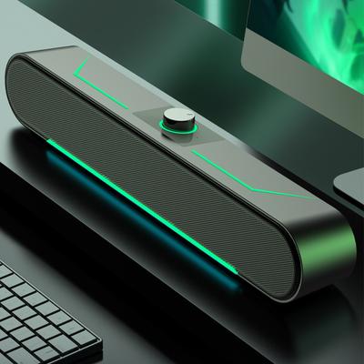 A39 Computerlautsprecher Surround Soundbar Bluetooth-Lautsprecher Kabelgebundener Lautsprecher Stereo-Subwoofer Soundbar für Laptop PC Gamer RGB Cool Light