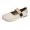 Retro vielseitige Mary Jane kleine Lederschuhe Damen 2025 Frühling und Sommer neu weicher flacher Boden flacher Mund einzelne Schuhe Doudou Schuhe Abend