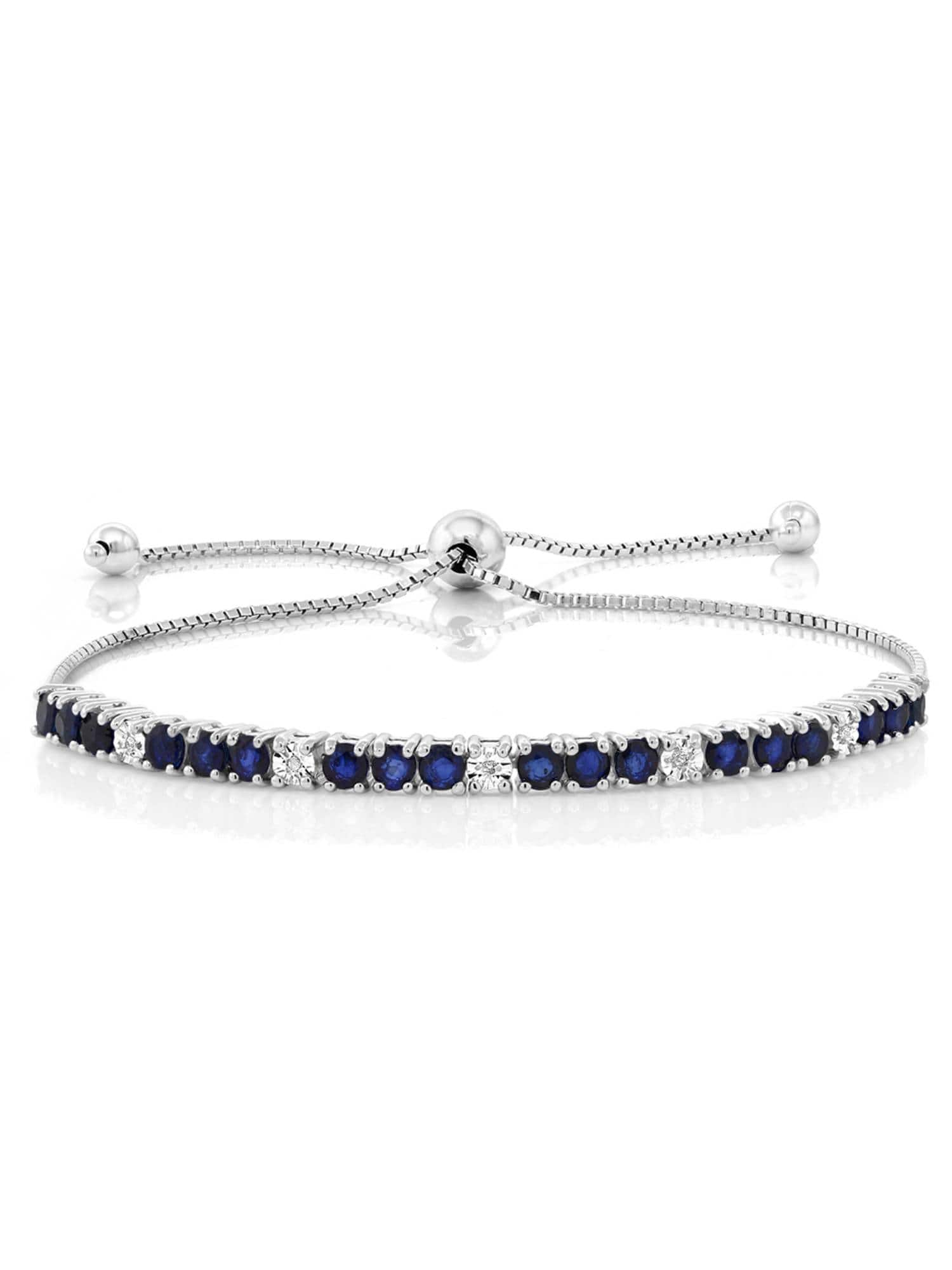 

Blue Sapphire Tennis Bracelet -925 Sterling Silver
