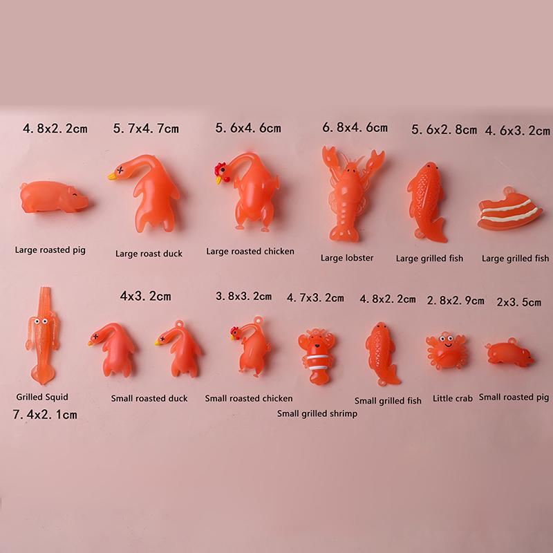 5Pcs Funny Color-Changing Baked Crab Car Pendant Car Decoration Accessories Creative Swing Goose Lobster Keychain Bag Pendant