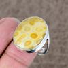 Fossil Coral Genstone Handmade 925 Sterling Silver Jewelry Ring Size 9 KKG-496