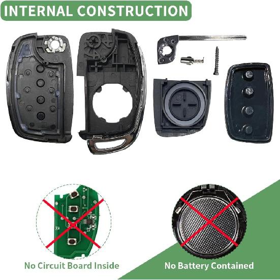 Key Fob Case for Hyundai Sonata Santa Fe Sport  2018 2017 2016 2015 2014 2013 4 Buttons Keyless Entry Remote Control Folding Flip Car Key Fob Cover