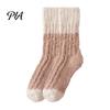 Winter Warm Calf Socks Thickened Long Plush for Women, Coral Fleece Socks, Cold Weather Indoor Thermal Sleep Anti-static Contrast Color Cozy