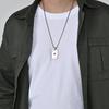 HNSP Stainless Steel Poker A Pendant 60CM Chain Necklace For Men  Accessories