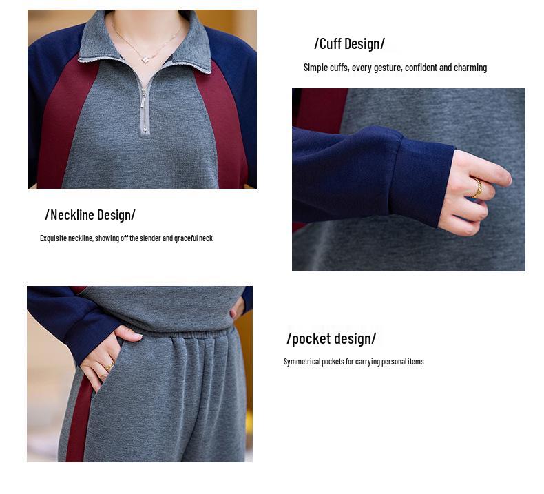 Sportliches Herbst-Zweiteiler-Set für Mama: Freizeit-Sportbekleidung für Frauen mittleren Alters