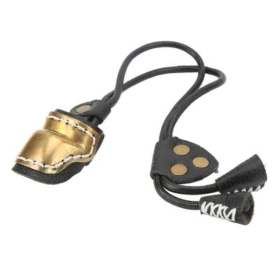 Archery Fingers Guard Protector Brass and Leather Archery Thumb Ring for Traditional Archery Equipment Outdoor