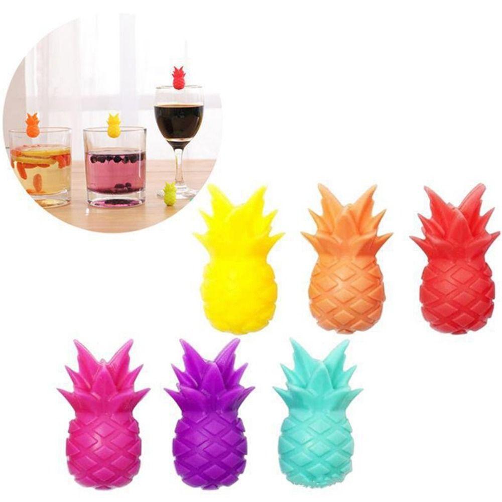 

6Pcs/set Fruit Shaped Silicone Cup Tag Reusable Drink Glass Sign Wine Glass 6Pcs