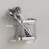 Utensil Holder Drying Rack Stainless Steel Draining Basket Wall Mount No Drilling for Kitchen