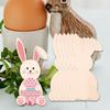 5Pcs Bunnies Eggs Shape Cutouts Wood Cutouts Unfinished Wood Cutouts Animal Shape Wood Slices for Painting Art Craft