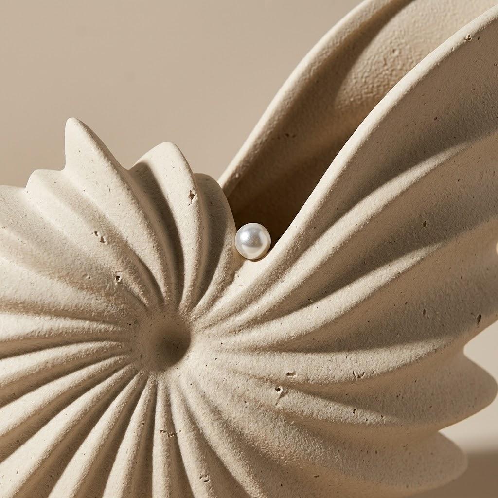 Minimalistisk Nautilus-skal Keramisk Vase, Moderne Spiral Blomstervase til Boligindretning, Unikt Boho Æstetisk Borddekoration, Indflyttergave