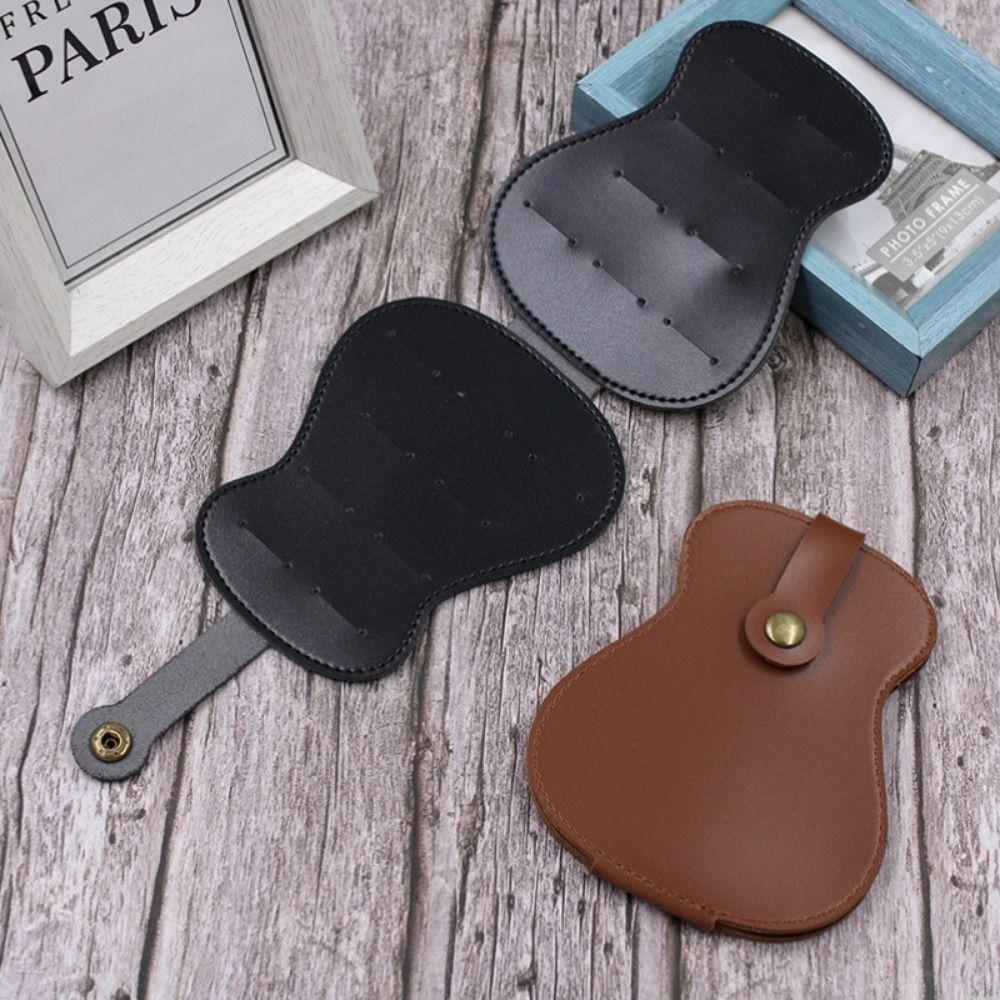 PU Leather Guitar Picks Holder Case Colorful Guitar Plectrums Bag  Ukulele Accessories