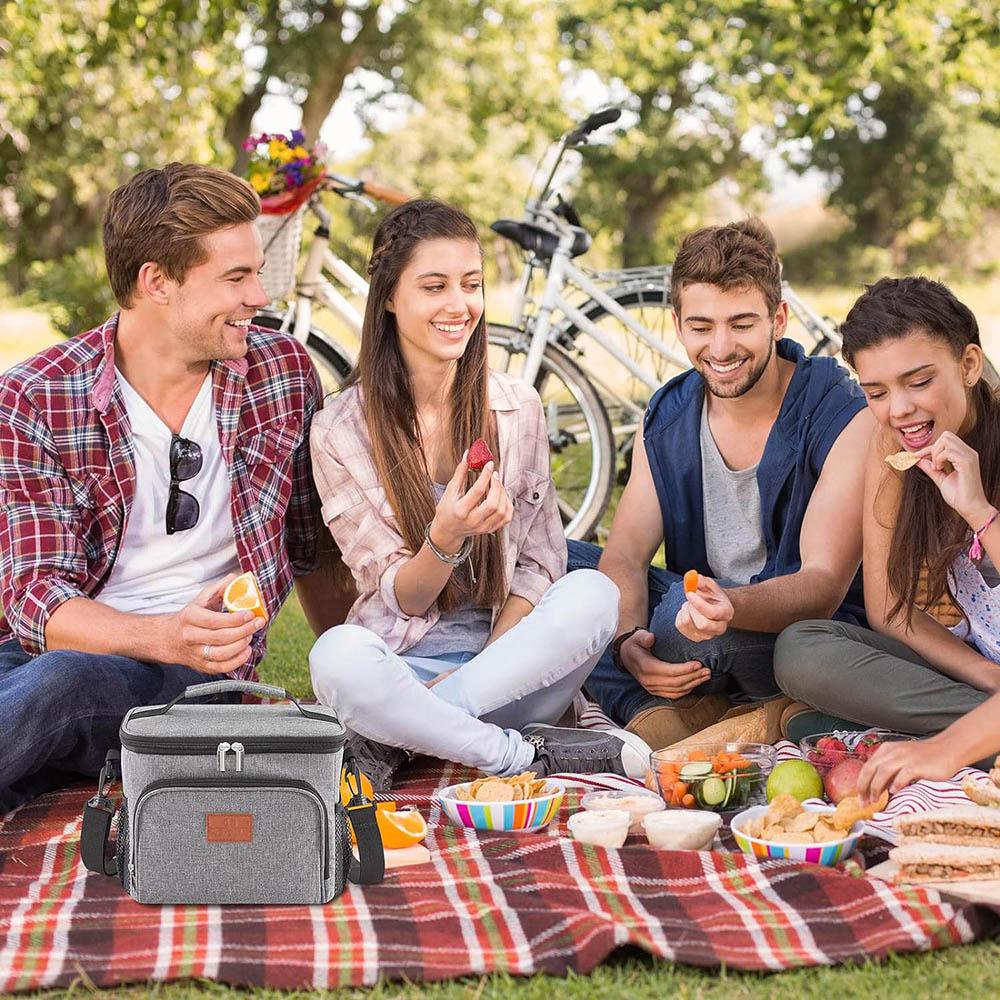15L Picnic Bag Lunch Box For Men Women Portable Soft Lunchbox Leakproof With Adjustable Shoulder Strap For Work Picnic Travel