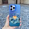 Marine Sharks Dolphins Blue Sea Waves Phone Case for iPhone 16 15 Pro Max Plus 14 13 Mini 12 11 Pro Max Shockproof Laser Covers