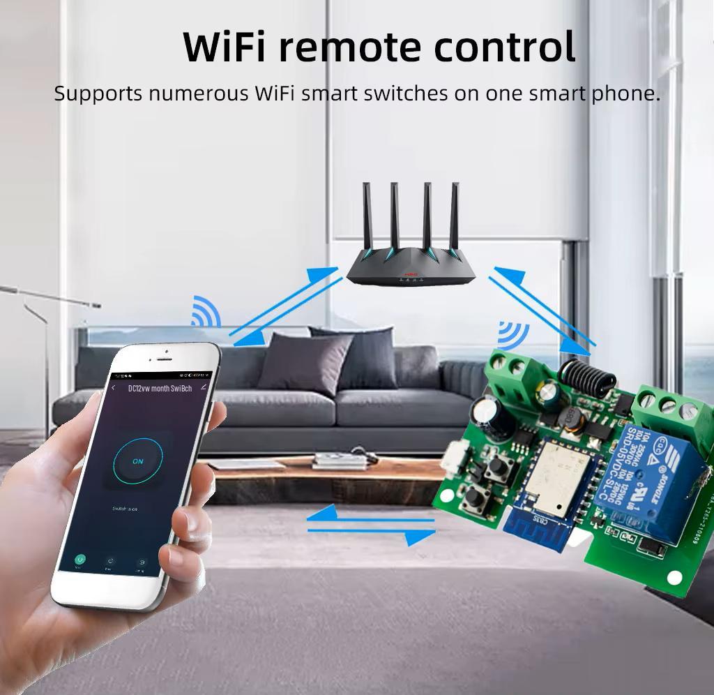 Graffiti Tuya Smart WiFi Switch: Single-Channel Relay Module with Momentary, Self-Locking, and Interlock Remote Control