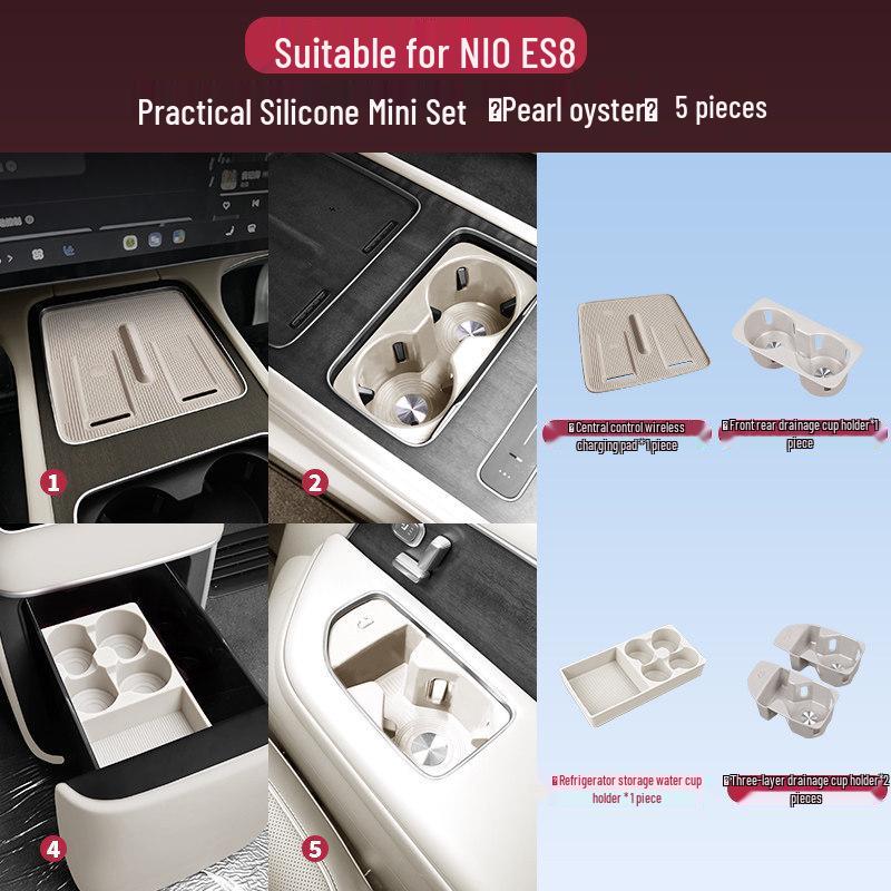 Nio ES8 Silicone Cup Holder: Fits 26 Models, Anti-dirty Protective Cover, Car Interior Decoration Accessory.