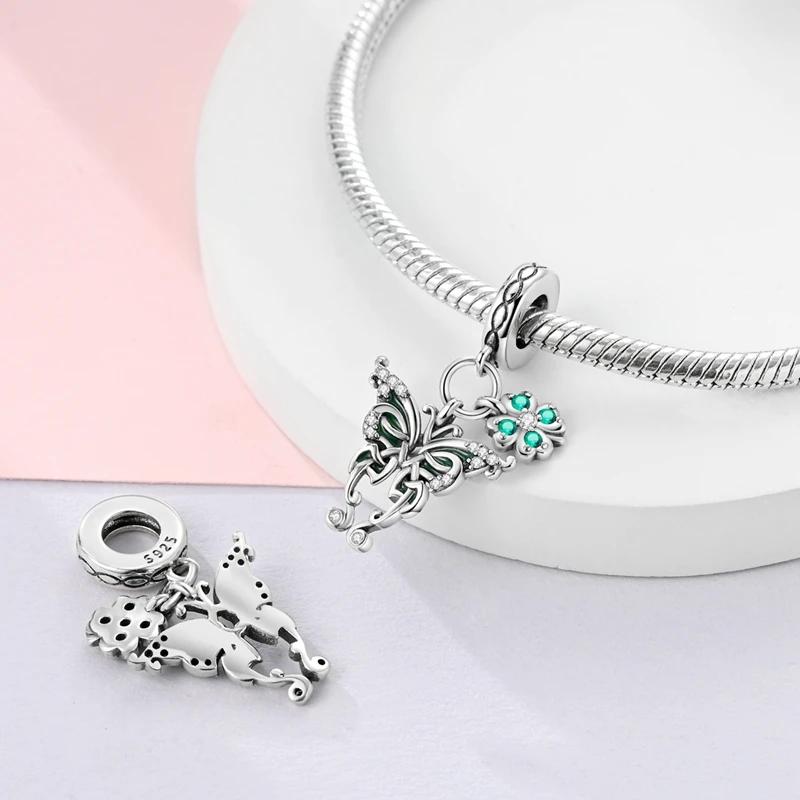 Original Copper Charms Bead Cz Zircon Green Frog Clover Tree Of Life Pendant Gift Fit Bracelet Jewelry Diy Marking