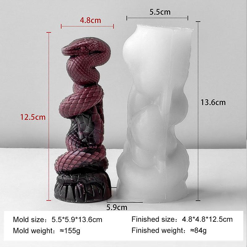 DIY Relief Snake Pillar Candle Mold Halloween Creative Aroma Candle Plaster Silicone Mould Handmade Candle Making Supplies