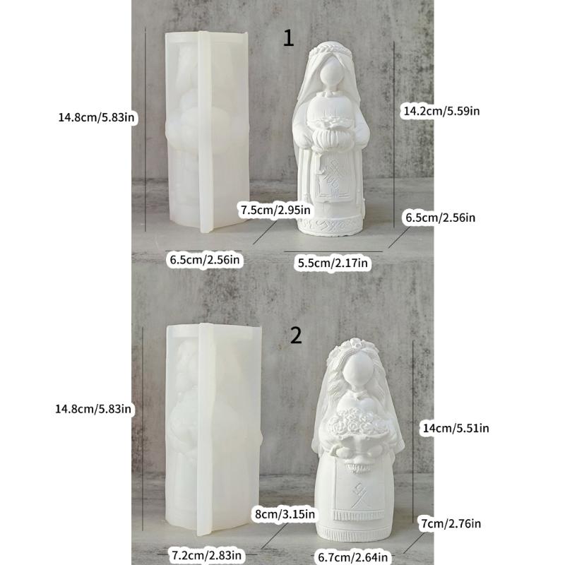 Bride Silicone Molds Hand-Making Supplies Home Ornament Moulds for Crafting Unique Candle Soaps and Decorative Items