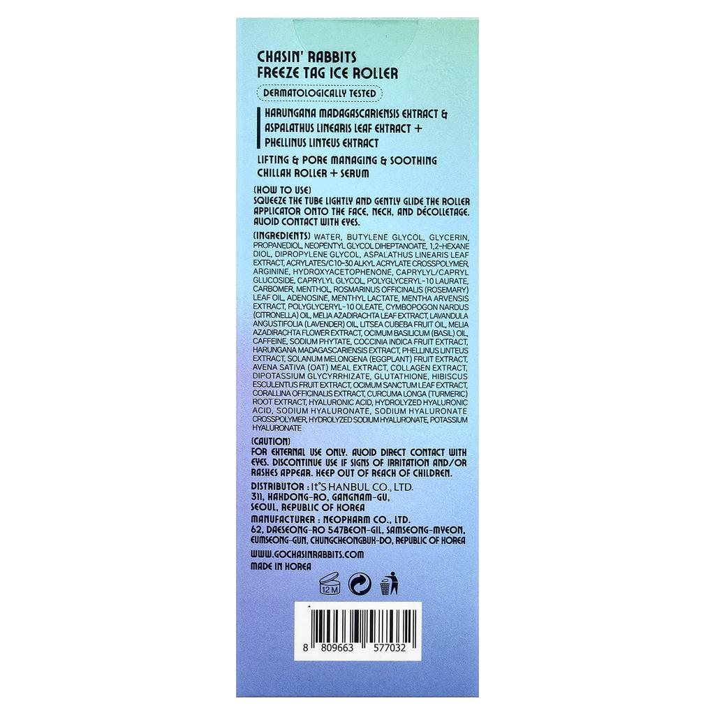 CHASIN' RABBITS Freeze Tag Ice Roller, 50Ml(1.69Fl Oz)