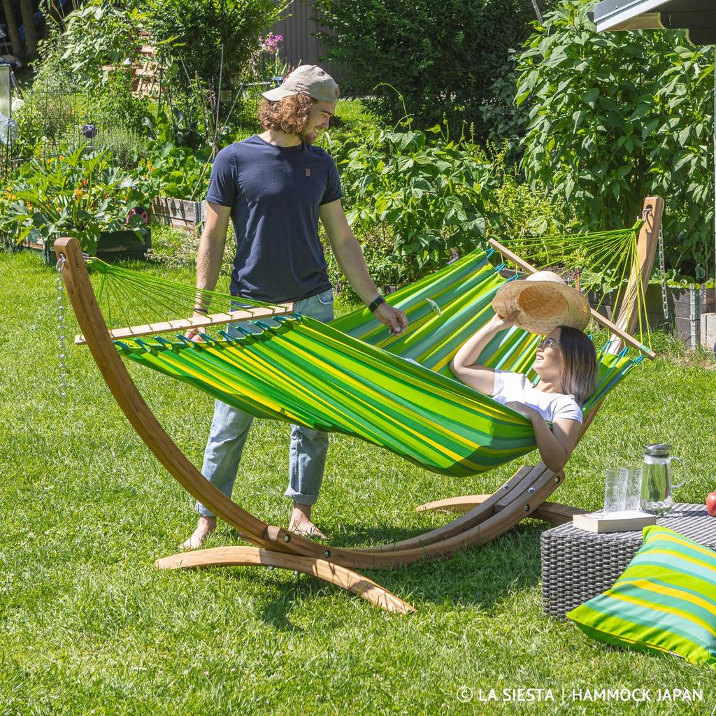 LA SIESTA Hammock with bar single size Alisio 1 Hamactex for outdoor use ALR14 [for person] (Lime ALR14-48)