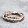 Handgefertigte Geometrische Kokosnussschalen-Perlenarmbänder für Männer und Frauen mit mehrlagigem Design