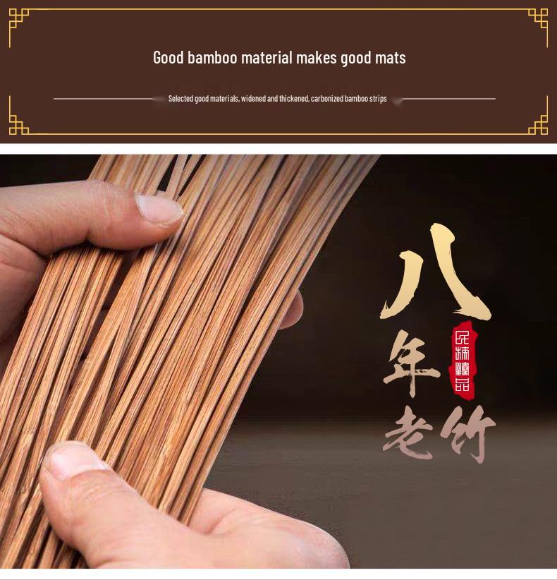 Dual-Sided Bamboo Straw Summer Mat for Student Dorms, Single & Bunk Beds - Home Ice Silk Cooling Mattress