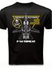 Mens F14 Tomcat Fighting 103 Jolly Rogers Squadron Aviation TShirt Black Tee Navy Blue Golden Naval Insignia Fighter Jet