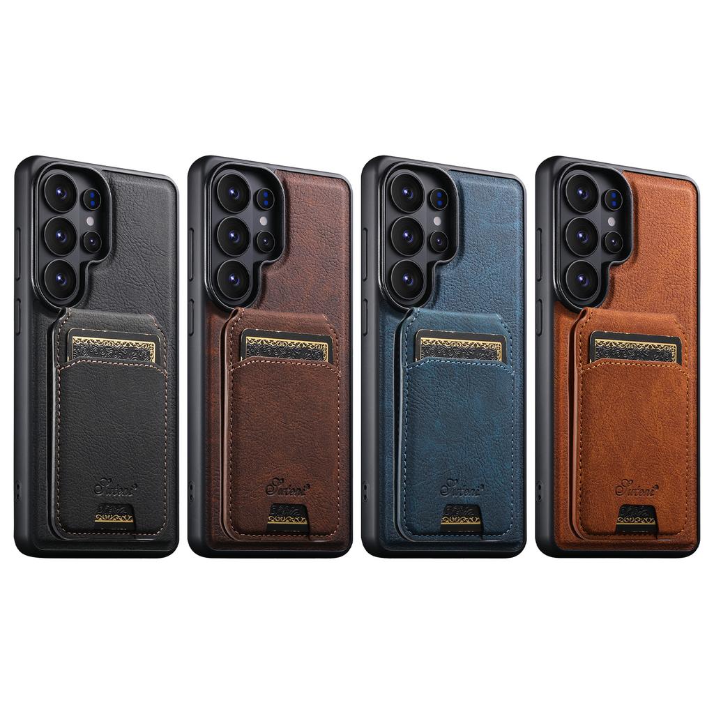 Leather Phone Case for Samsung Galaxy S26 Ultra S25 S24 Plus S23 S22 Note20U Magnet Wireless Charging Card Slot Wallet Cover