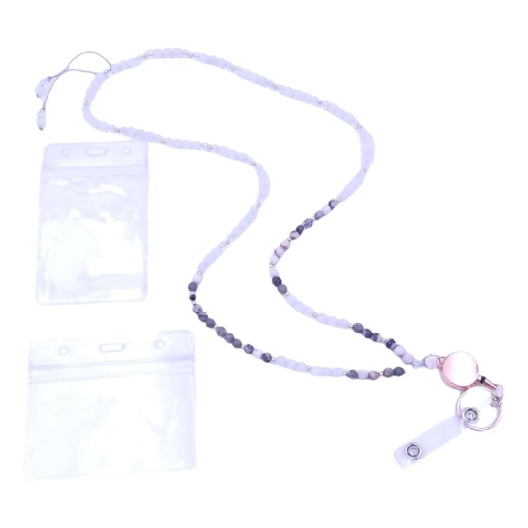 Beaded Lanyard with Card Holder ID Badge Holder Key Lanyards Teacher Lanyards Beautiful Neck Strap for Students