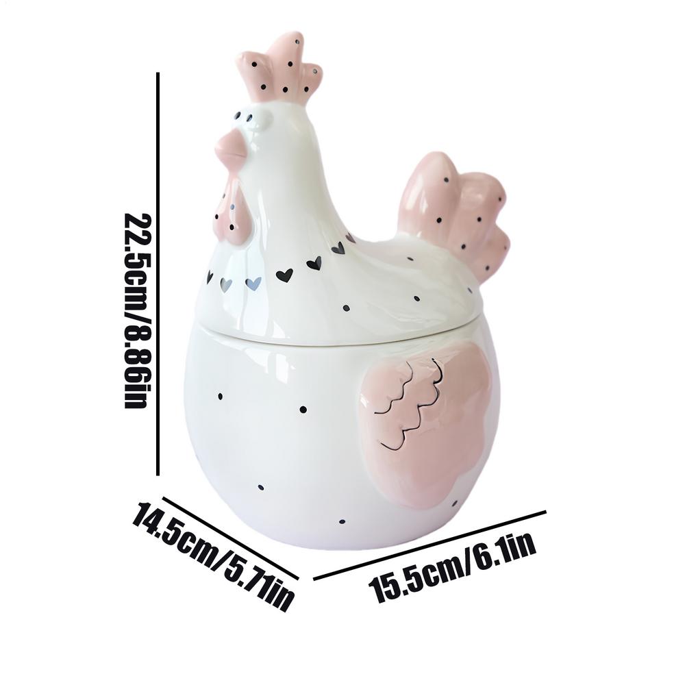 Ceramic Jar with Lid Large Chicken Box Ceramic Storage Jars for Eggs Candy Jewelry Snack Kitchen Counter Bookshelf Living Room