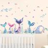 Mermaid Tail Wall Sticker Self Adhesive for Room Home Decor Beautiful Wall Art