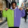 Men's Colorblock Print Pullover Hoodie with and Pocket, Casual Athletic Sweatshirt