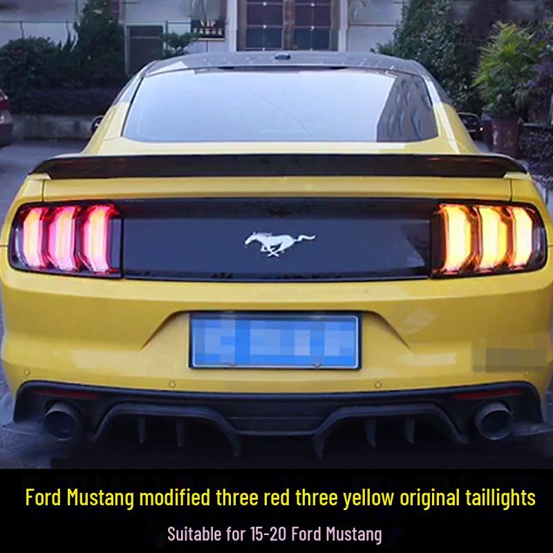 Ford Mustang 2015-2020 Modified Taillight Assembly with Five Mode Switch (3 Red, 3 Yellow)
