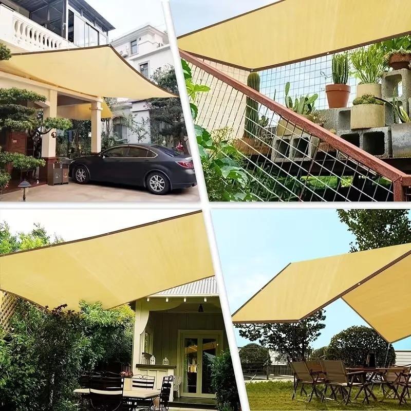 Durable Outdoor Shade Net Yellow Black Sunshade with Grommets High-Density BreathableUV Protection for Garden Patio Pool Shelter