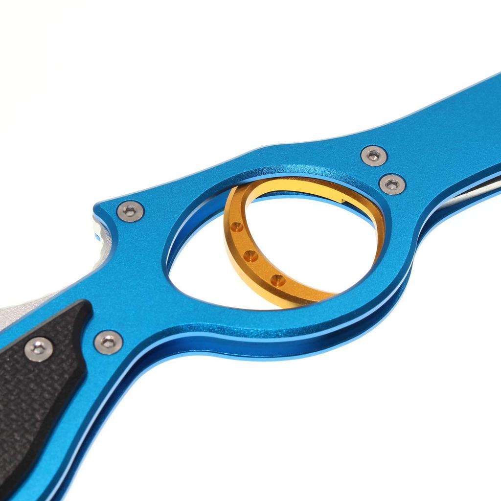 1091 Fish Lightweight Aluminum Fish Long Reach Gun Grip (Iregui) Grip, Grip, (Blue (Aluminum Trigger))