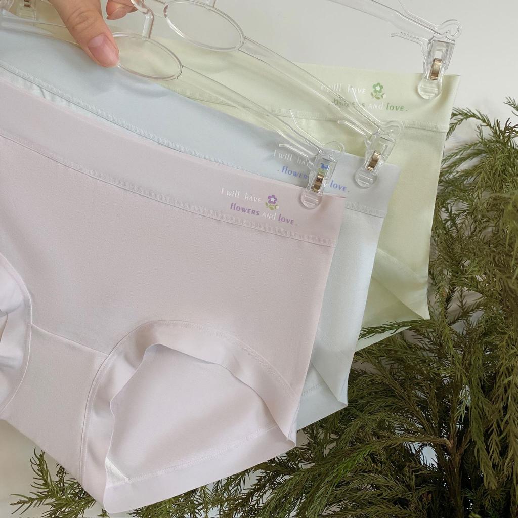 Women's Mid-Waist Cotton Underwear with 10A Mulberry Silk Antibacterial Gusset
