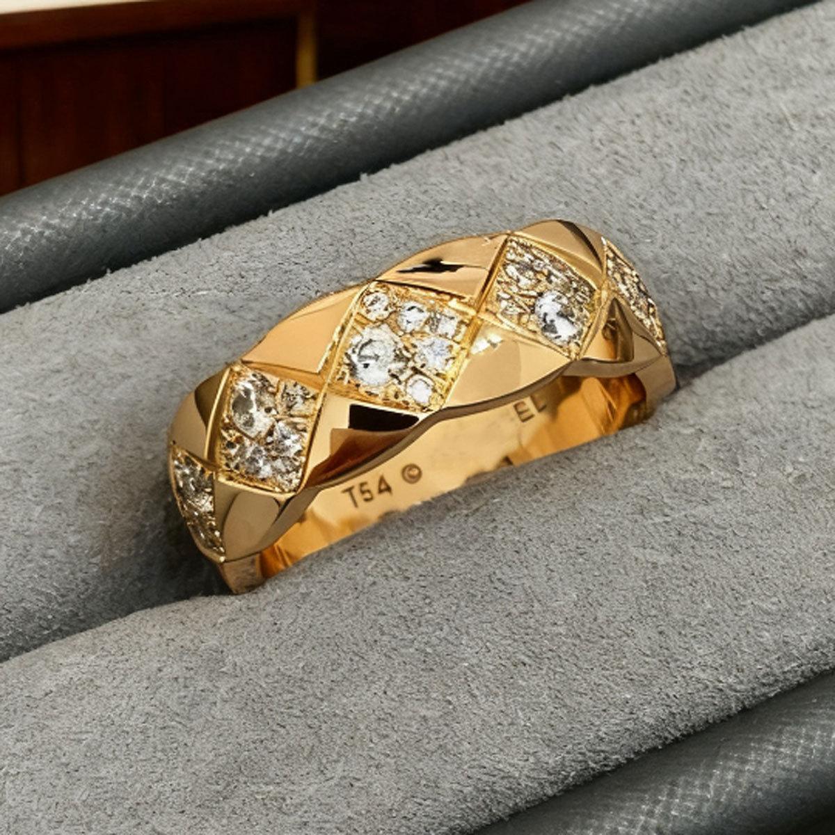 Сяосянфэн с бриллиантовым кольцом Белое золото Розовое золото Нишевый дизайн ювелирных изделий Легкая роскошь no. 6