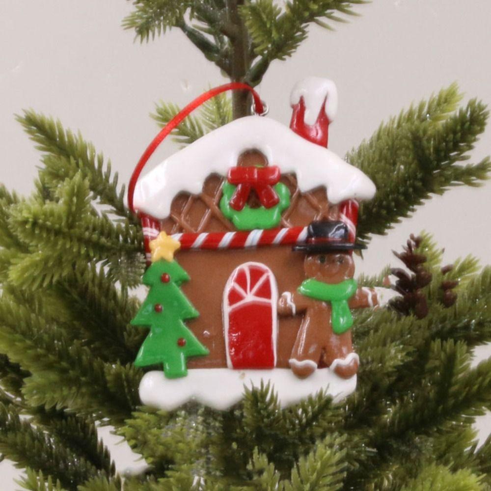 Cartoon Gingerbread Man Vianočné závesné prívesky Mäkká hlina Xmas Tree Decoration Festival